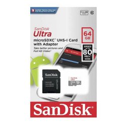 SanDisk microSDXC Flash Memory Card with Adapter (64GB Class 10)